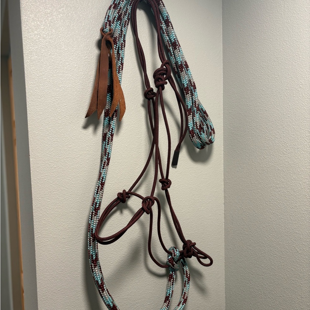New Turquoise and maroon Horse loping hack with split reins